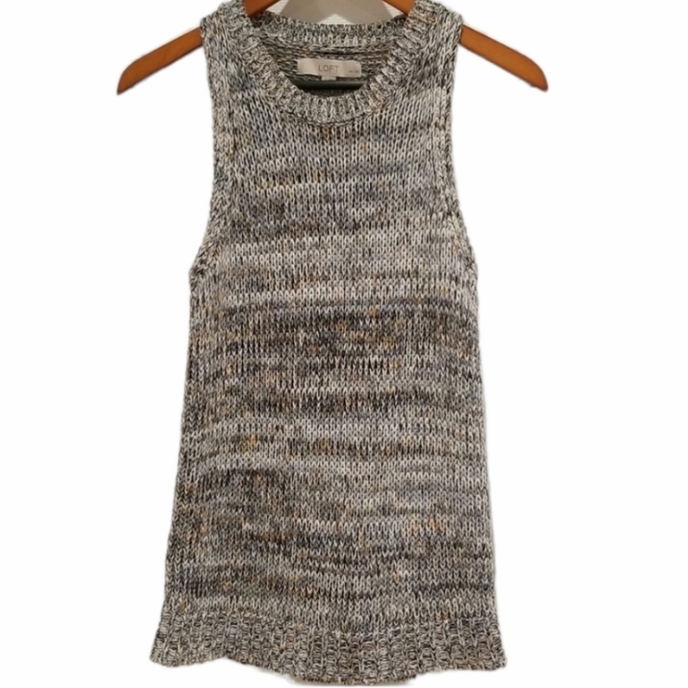 LOFT Multitone Knit Sleeveless Top